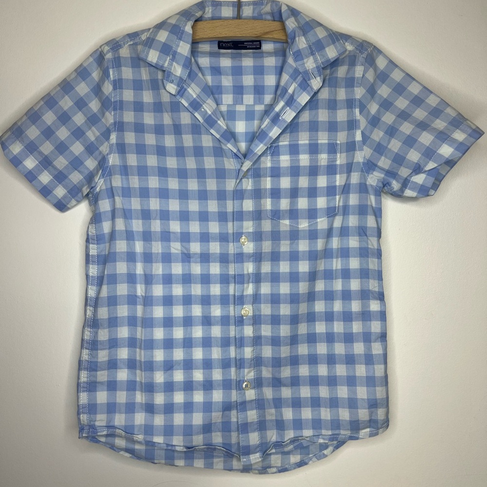 Boy’s White and Blue Checkered Shirt